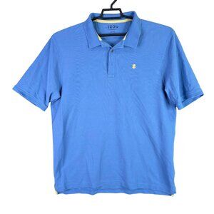 Mens Izod Blue Polo Shirt Short Sleeve Cotton Polyester Blend Size XLT